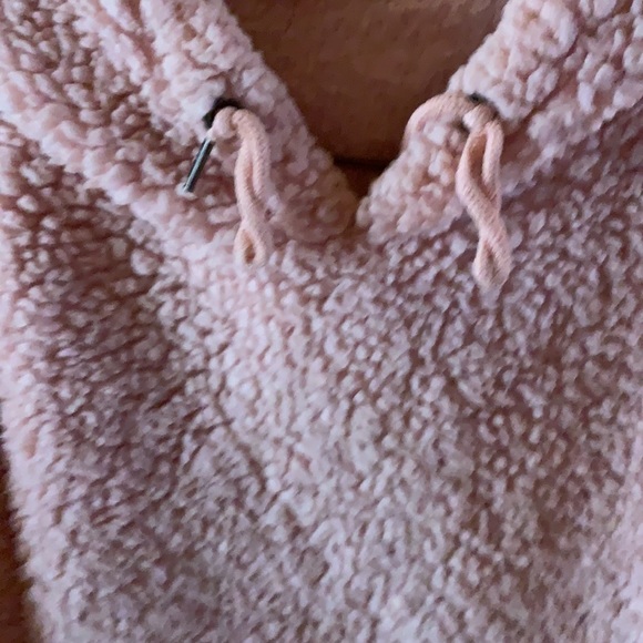 Softest Pink Sherpa Hoodie Sz S Love Tree EUC - Picture 2 of 7